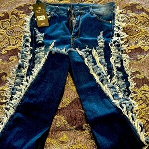 Just Q fringe skinny jeans